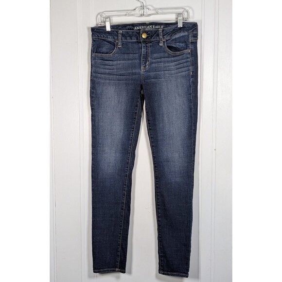 American Eagle Super Stretch Jegging Jeans Denim Blue Women's Size 10 Skinny - Picture 1 of 3